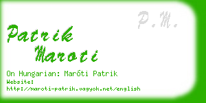 patrik maroti business card